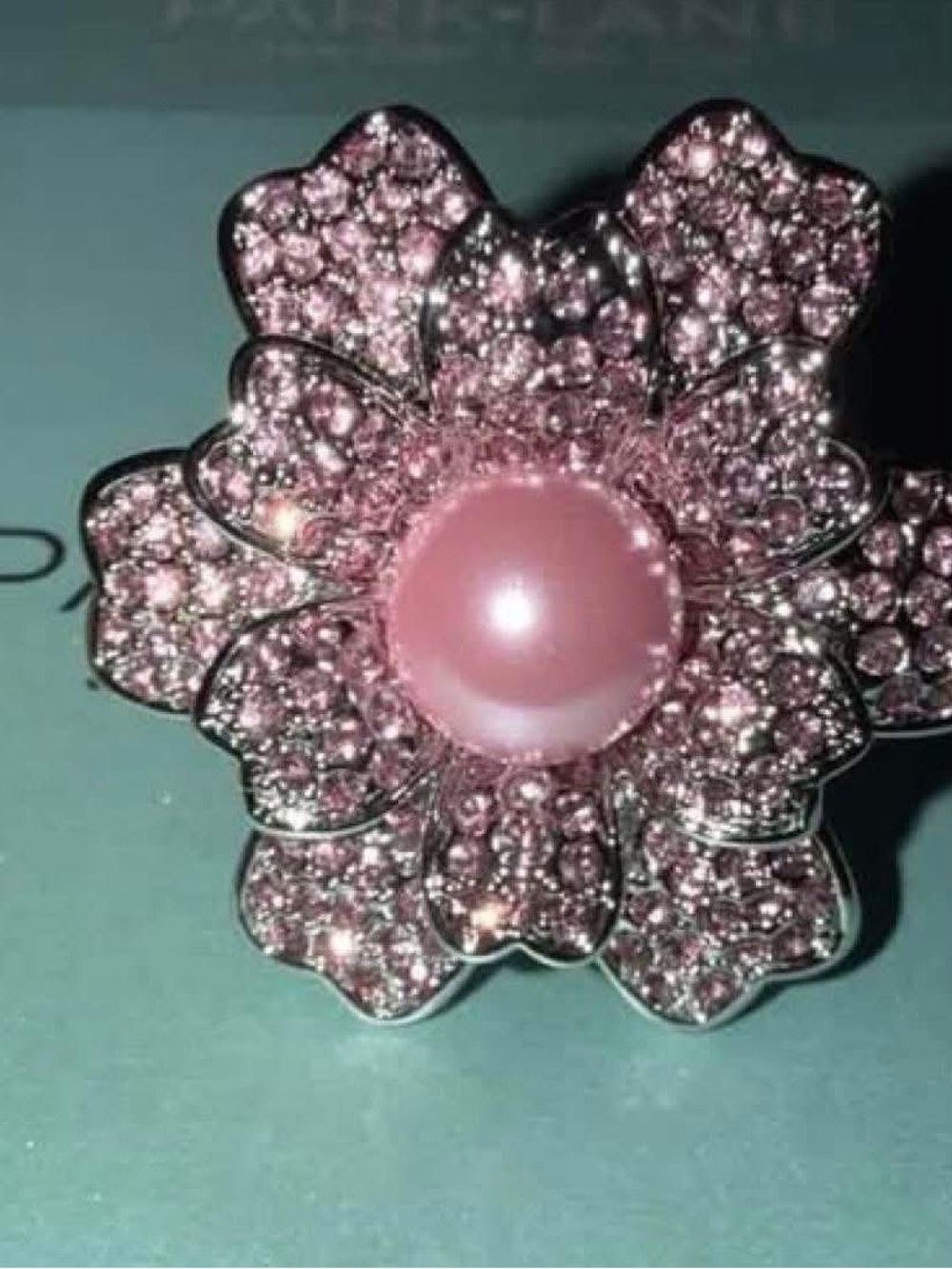 Park Lane Pink Flower Pearl Cocktail Ring